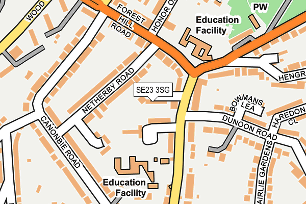 SE23 3SG map - OS OpenMap – Local (Ordnance Survey)