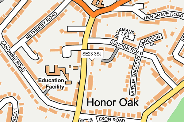SE23 3SJ map - OS OpenMap – Local (Ordnance Survey)