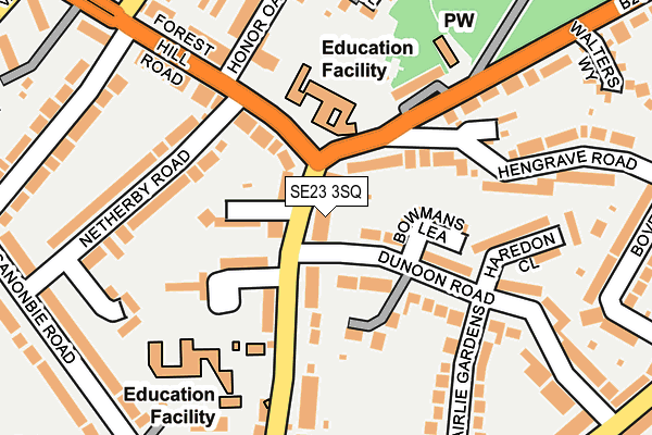 SE23 3SQ map - OS OpenMap – Local (Ordnance Survey)