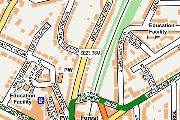 SE23 3SU map - OS OpenMap – Local (Ordnance Survey)