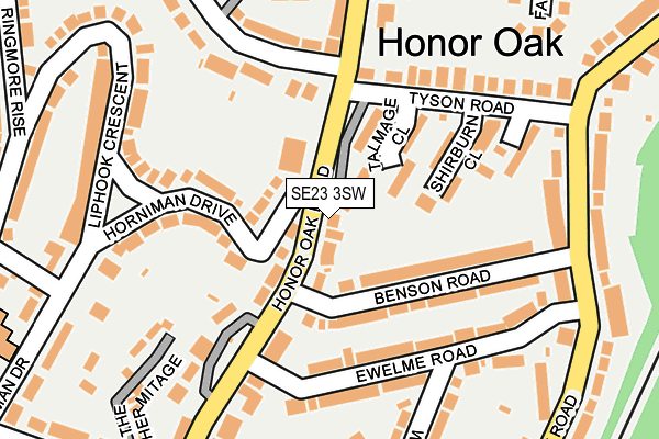 SE23 3SW map - OS OpenMap – Local (Ordnance Survey)