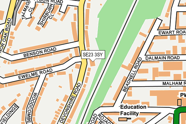 SE23 3SY map - OS OpenMap – Local (Ordnance Survey)