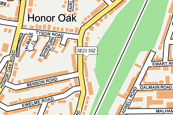 SE23 3SZ map - OS OpenMap – Local (Ordnance Survey)