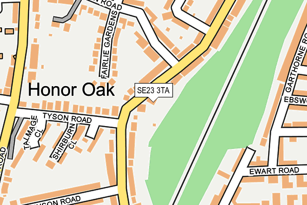 SE23 3TA map - OS OpenMap – Local (Ordnance Survey)