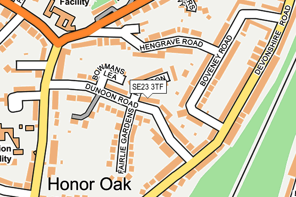 SE23 3TF map - OS OpenMap – Local (Ordnance Survey)