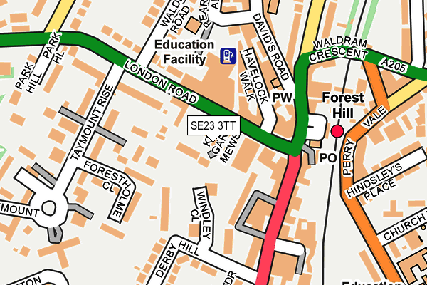 SE23 3TT map - OS OpenMap – Local (Ordnance Survey)