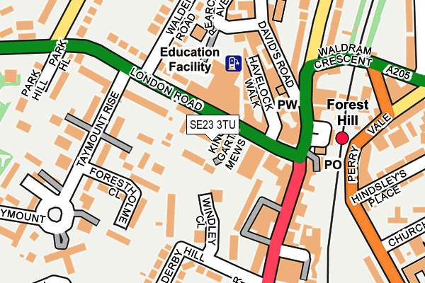 SE23 3TU map - OS OpenMap – Local (Ordnance Survey)