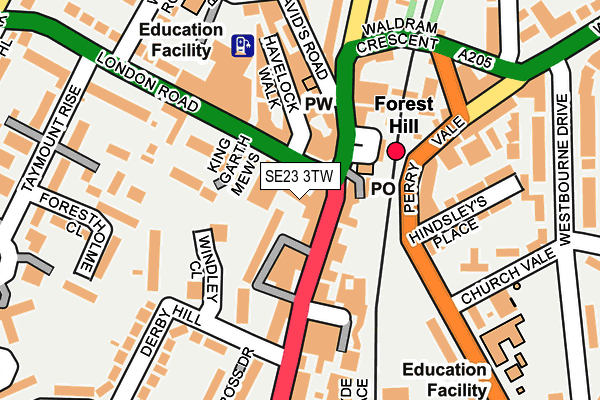 SE23 3TW map - OS OpenMap – Local (Ordnance Survey)