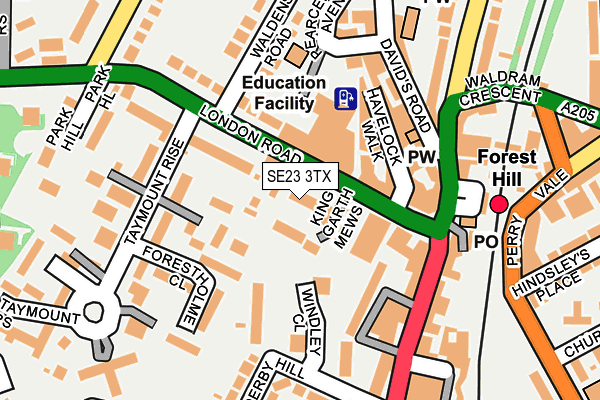 SE23 3TX map - OS OpenMap – Local (Ordnance Survey)