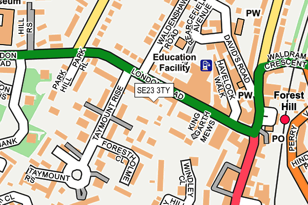 SE23 3TY map - OS OpenMap – Local (Ordnance Survey)
