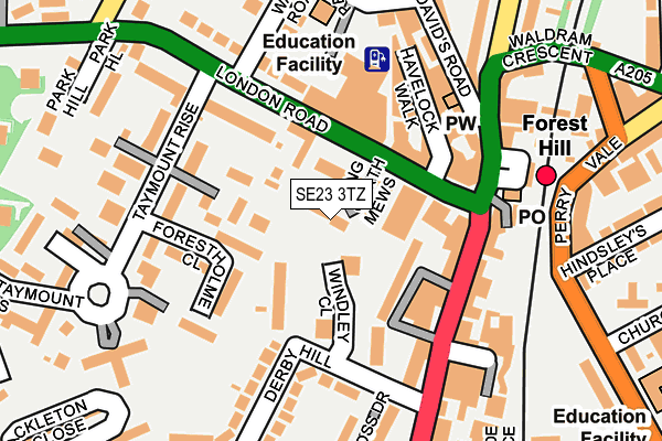 SE23 3TZ map - OS OpenMap – Local (Ordnance Survey)