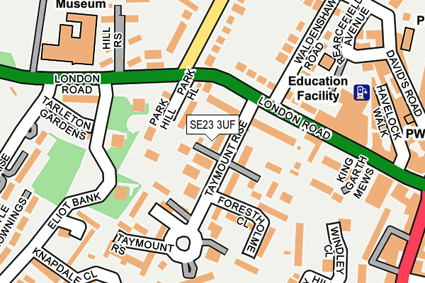 SE23 3UF map - OS OpenMap – Local (Ordnance Survey)