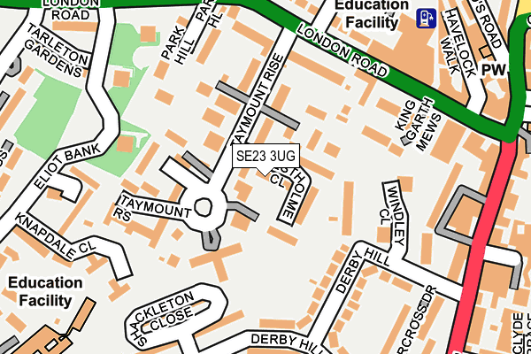 SE23 3UG map - OS OpenMap – Local (Ordnance Survey)