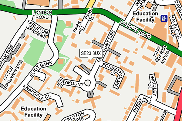 SE23 3UX map - OS OpenMap – Local (Ordnance Survey)