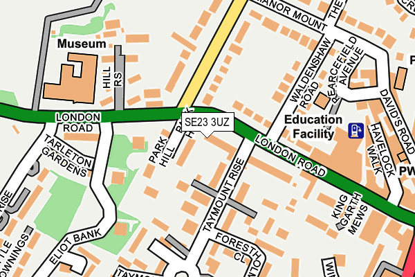 SE23 3UZ map - OS OpenMap – Local (Ordnance Survey)