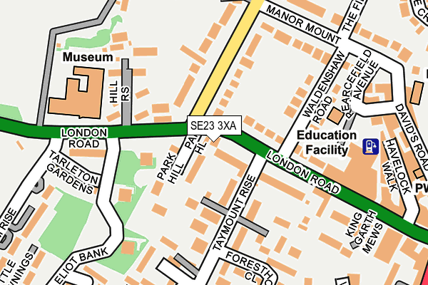 SE23 3XA map - OS OpenMap – Local (Ordnance Survey)