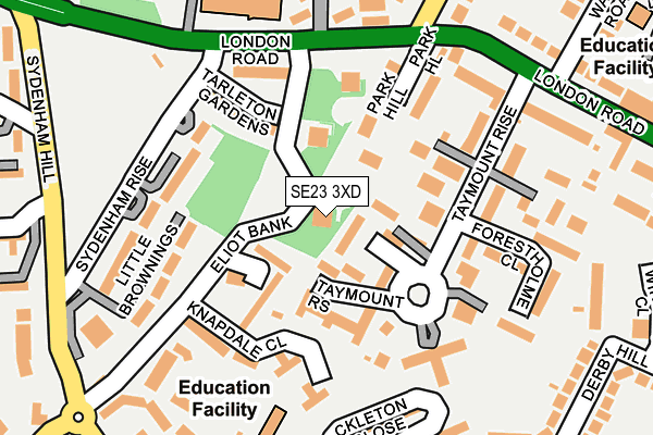 SE23 3XD map - OS OpenMap – Local (Ordnance Survey)