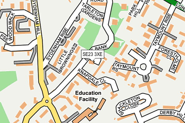 SE23 3XE map - OS OpenMap – Local (Ordnance Survey)