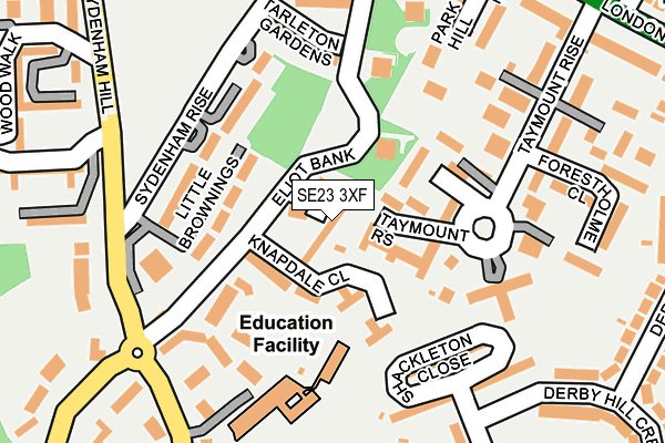 SE23 3XF map - OS OpenMap – Local (Ordnance Survey)