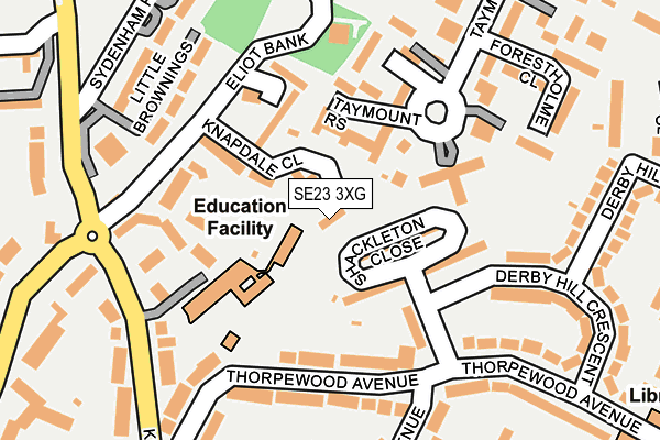 SE23 3XG map - OS OpenMap – Local (Ordnance Survey)