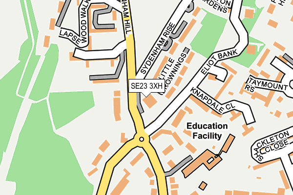 SE23 3XH map - OS OpenMap – Local (Ordnance Survey)