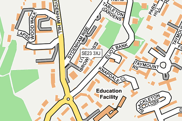 SE23 3XJ map - OS OpenMap – Local (Ordnance Survey)