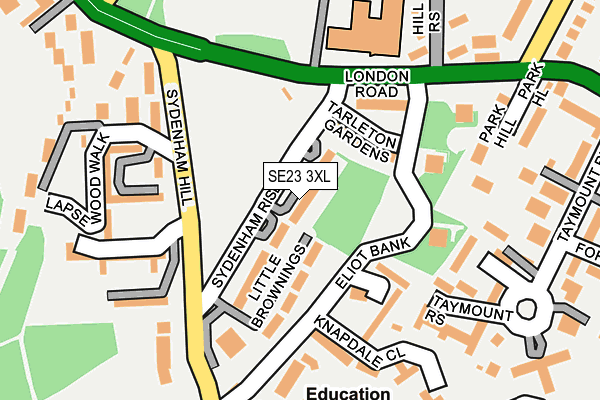 SE23 3XL map - OS OpenMap – Local (Ordnance Survey)