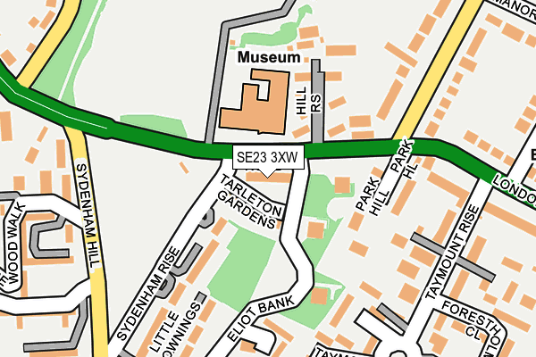 SE23 3XW map - OS OpenMap – Local (Ordnance Survey)