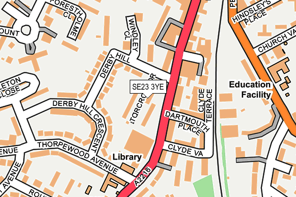 SE23 3YE map - OS OpenMap – Local (Ordnance Survey)