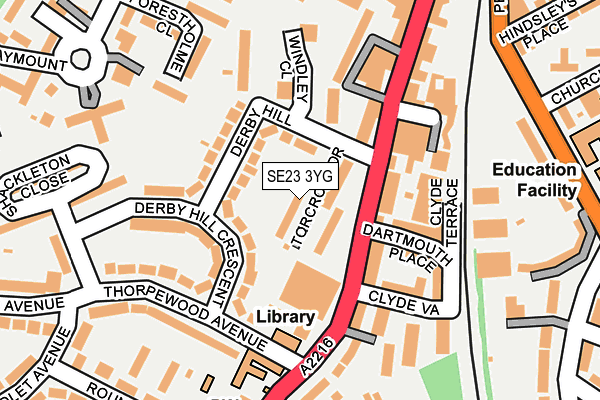 SE23 3YG map - OS OpenMap – Local (Ordnance Survey)