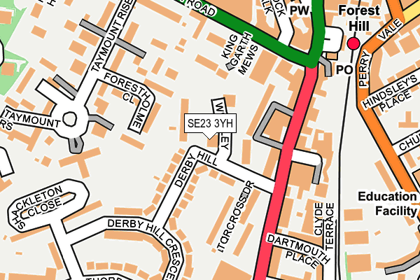 SE23 3YH map - OS OpenMap – Local (Ordnance Survey)
