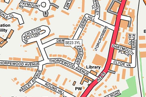 SE23 3YL map - OS OpenMap – Local (Ordnance Survey)