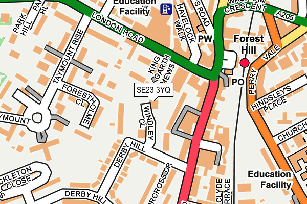 SE23 3YQ map - OS OpenMap – Local (Ordnance Survey)