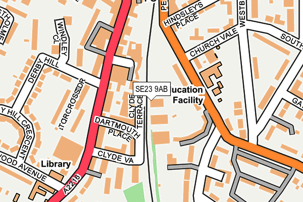 SE23 9AB map - OS OpenMap – Local (Ordnance Survey)