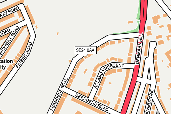 SE24 0AA map - OS OpenMap – Local (Ordnance Survey)