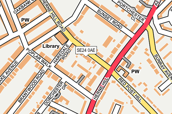 SE24 0AE map - OS OpenMap – Local (Ordnance Survey)