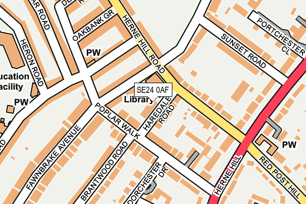 SE24 0AF map - OS OpenMap – Local (Ordnance Survey)