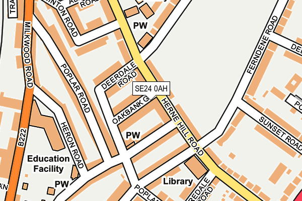 SE24 0AH map - OS OpenMap – Local (Ordnance Survey)