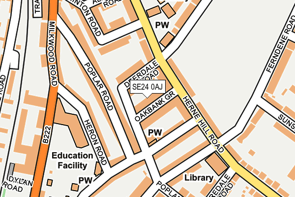 SE24 0AJ map - OS OpenMap – Local (Ordnance Survey)