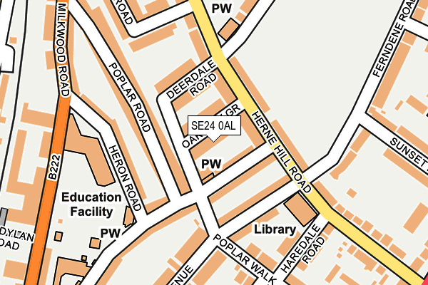 SE24 0AL map - OS OpenMap – Local (Ordnance Survey)