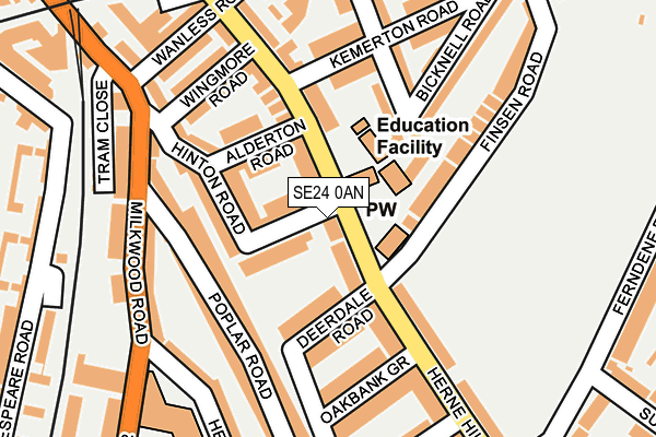 SE24 0AN map - OS OpenMap – Local (Ordnance Survey)