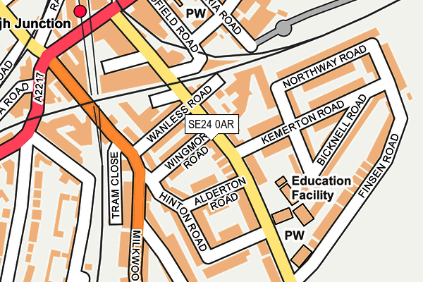 SE24 0AR map - OS OpenMap – Local (Ordnance Survey)