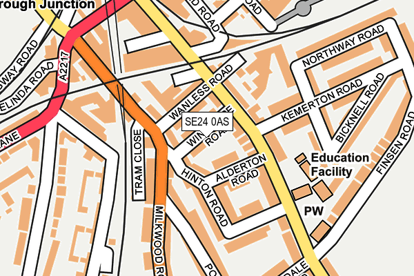 SE24 0AS map - OS OpenMap – Local (Ordnance Survey)