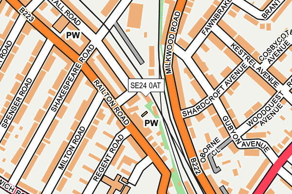 SE24 0AT map - OS OpenMap – Local (Ordnance Survey)
