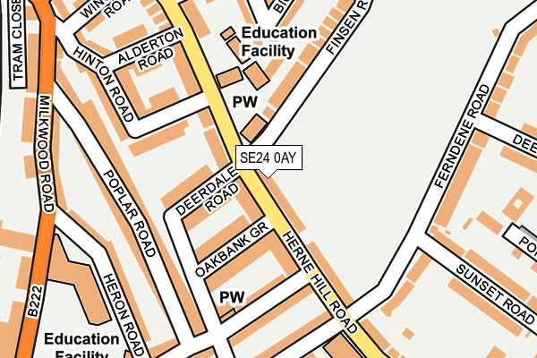 SE24 0AY map - OS OpenMap – Local (Ordnance Survey)