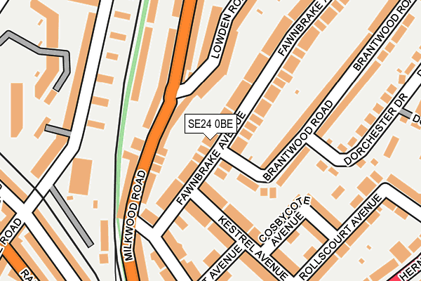 SE24 0BE map - OS OpenMap – Local (Ordnance Survey)