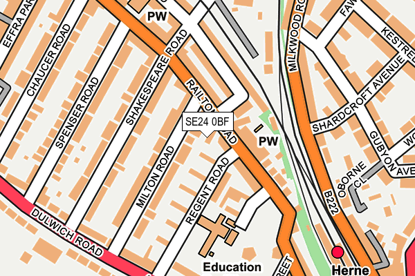 SE24 0BF map - OS OpenMap – Local (Ordnance Survey)