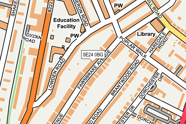 SE24 0BG map - OS OpenMap – Local (Ordnance Survey)