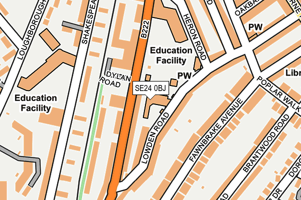 SE24 0BJ map - OS OpenMap – Local (Ordnance Survey)