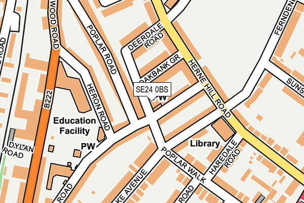 SE24 0BS map - OS OpenMap – Local (Ordnance Survey)